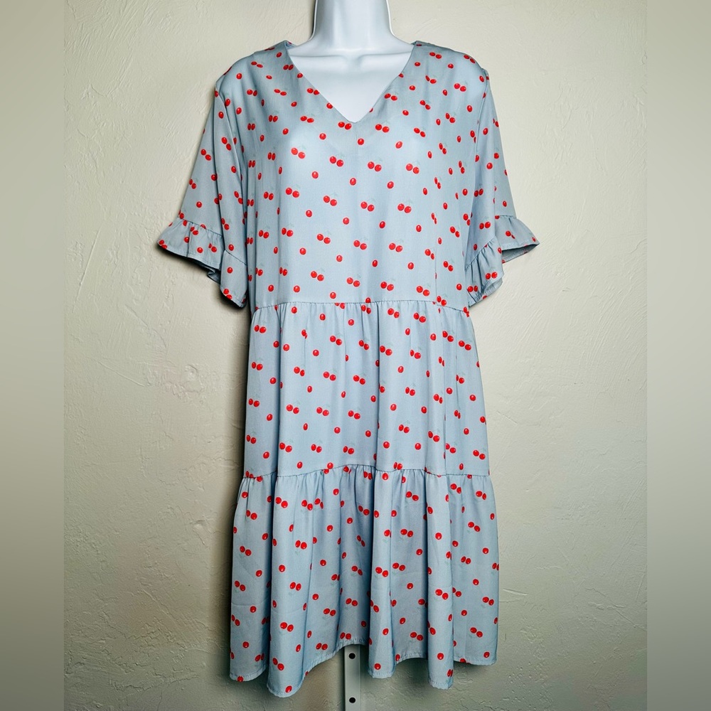 Sky Blue & 🍒 Day Dress